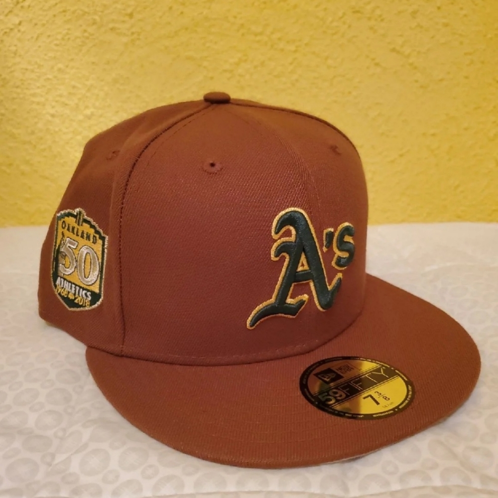New Era 59Fifty Oakland Athletics Fitted Hat Size 7 3/8 "50 Anniversary"